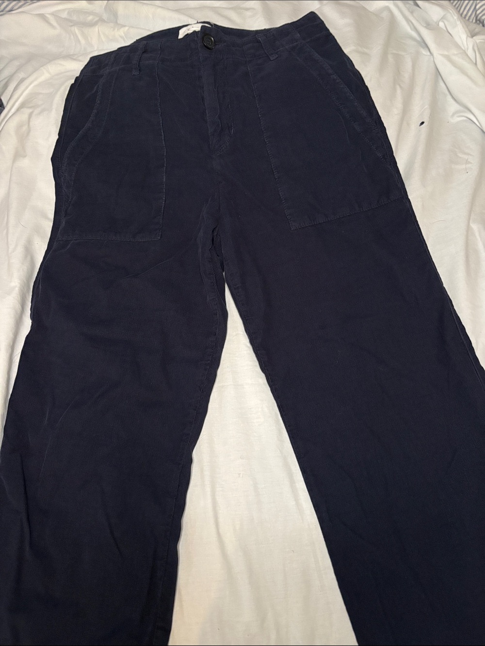 Velvet Graham Spencer Navy Corduroy Utility Pants Made USA 8